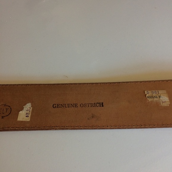 Vintage NOS Brown Ostrich Nocona Western Belt, 32 - Picture 5 of 7